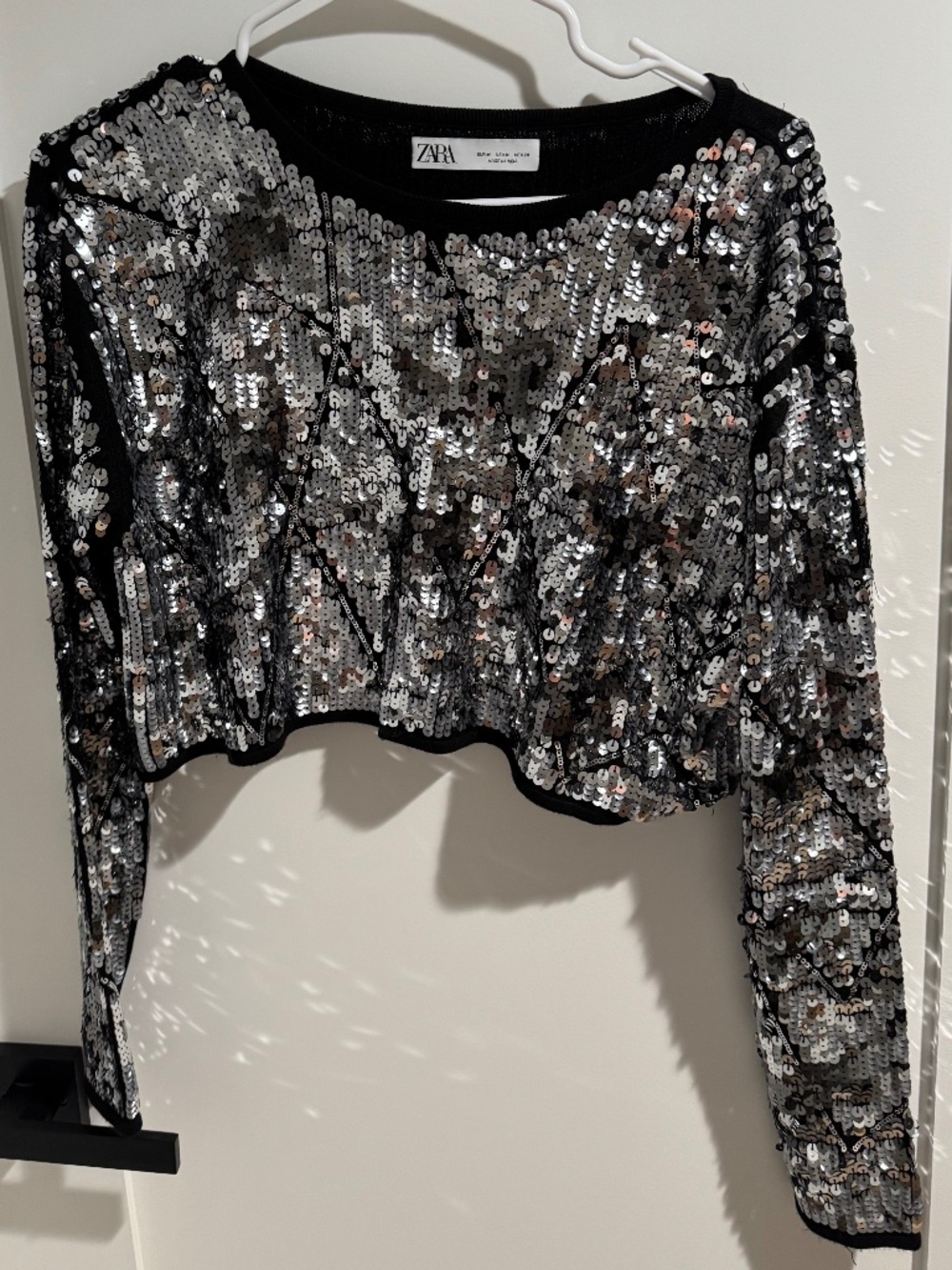 Zara Cropped Sweater with sequins